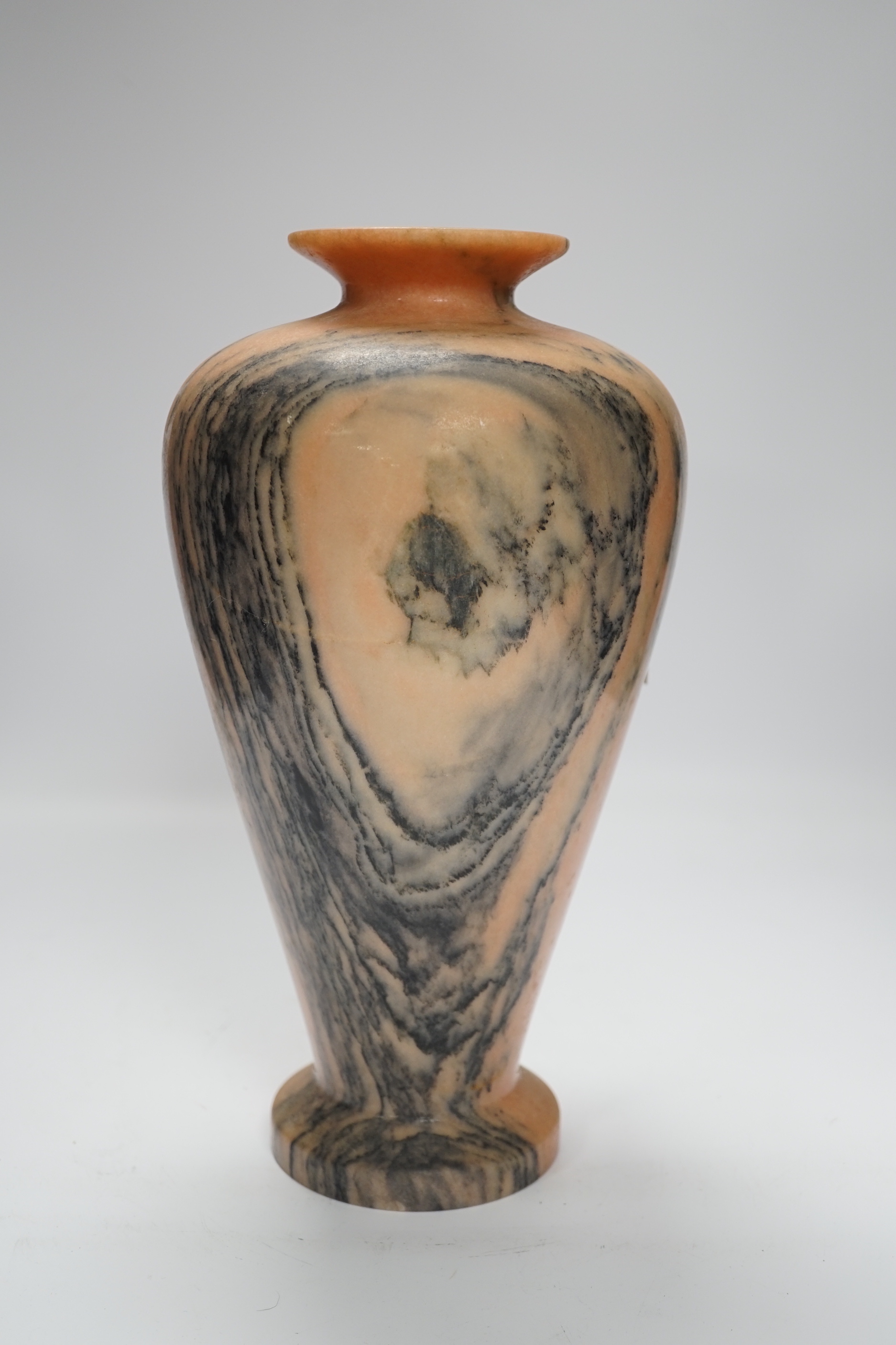 A Korean pink marble vase, 32cm